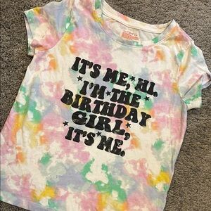 Colorful Tie-Dye Birthday Girl T-Shirt